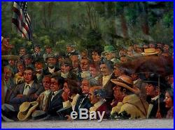 Abraham Lincoln-stephen Douglas-1858 Debate-oil On Canvas Mural-depression Art