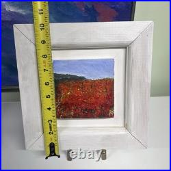Abstract Impressionist Impasto Poppy Field Painting Framed Signed Original VTG