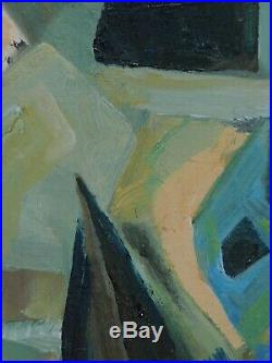 Abstract Oil Painting Cubist Composition Vintage Modern Diane Sunshine