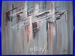 Abstract Oil Painting LEE REYNOLDS # 132919 51 x 41 VTG Signed ORIG. WithFRAME