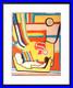 Abstract Vintage 1976 Colorful Wall Art Original Signed Pastel Home Decor