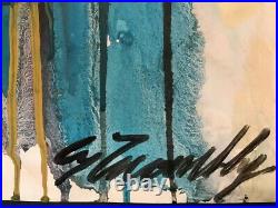 Acrylic painting signed CY TWOMBLY on original Paper of the 80s