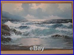 Alexander Dzigurski Painting Large Sofa Size California Coastal Seascape Vintage