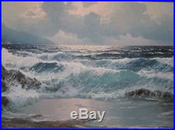 Alexander Dzigurski Painting Large Sofa Size California Coastal Seascape Vintage