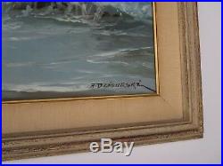 Alexander Dzigurski Painting Large Sofa Size California Coastal Seascape Vintage