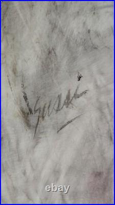 Alfred Sussi Vintage Abstract Oil Painting of Young Girl. Framed and Signed