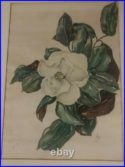 Alice Scott (1924-2005) MAGNOLIA 22X17 1/2 VERY VINTAGE SHOWS AGE NEEDS LOVE