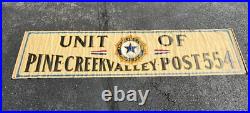 American Legion Large 89 Hand Painted Cloth Banner Sign Ad 1941 Vtg Original
