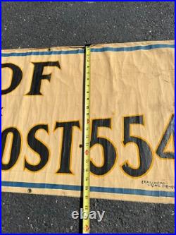 American Legion Large 89 Hand Painted Cloth Banner Sign Ad 1941 Vtg Original