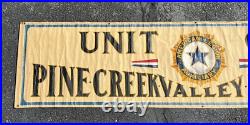 American Legion Large 89 Hand Painted Cloth Banner Sign Ad 1941 Vtg Original
