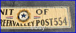 American Legion Large 89 Hand Painted Cloth Banner Sign Ad 1941 Vtg Original