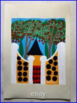 Amos Ferguson Painting on paper (Handmade) signed and stamped mixed media vtg