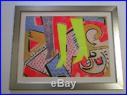 Andre Miripolski Painting Large Abstract Cubist Cubism Expressionism Vintage