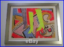 Andre Miripolski Painting Large Abstract Cubist Cubism Expressionism Vintage