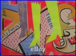 Andre Miripolski Painting Large Abstract Cubist Cubism Expressionism Vintage