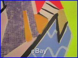 Andre Miripolski Painting Large Abstract Cubist Cubism Expressionism Vintage