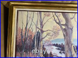 Annette Meckes (1916-2007) Winter Landscape Scene Oil Painting Signed/Framed