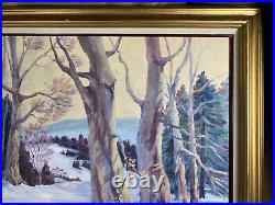 Annette Meckes (1916-2007) Winter Landscape Scene Oil Painting Signed/Framed