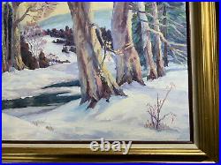 Annette Meckes (1916-2007) Winter Landscape Scene Oil Painting Signed/Framed