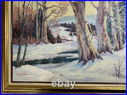 Annette Meckes (1916-2007) Winter Landscape Scene Oil Painting Signed/Framed