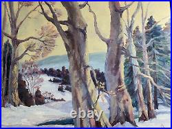 Annette Meckes (1916-2007) Winter Landscape Scene Oil Painting Signed/Framed