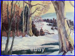 Annette Meckes (1916-2007) Winter Landscape Scene Oil Painting Signed/Framed