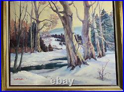 Annette Meckes (1916-2007) Winter Landscape Scene Oil Painting Signed/Framed