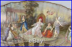 Antique 19thC Ladies Hand Fan Signed Clapes Miniature Painting, NR