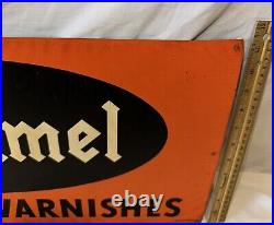 Antique Chi-namel Paint Varnish Tin Litho Sign Stout St Louis Country Store