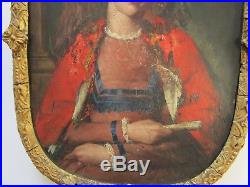 Antique Masterful Painting Orientalism Portrait Signed Rd 19th Century Vintage