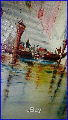 Antique Oil On Canvas Italian Scene Venice Grand Tour Signed Early 20th C