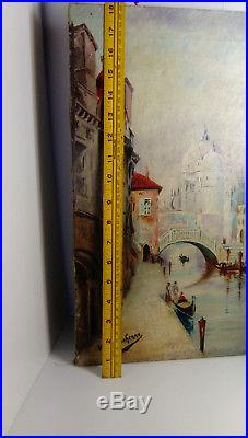 Antique Oil On Canvas Italian Scene Venice Grand Tour Signed Early 20th C