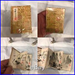 Antique Or Vintage Chinese Hand Made Painting Form Of Book Signed