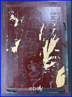 Antique Original 1900s Painted Glass Foil Butcher Boy Buffalo Rochester NY Sign