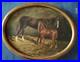 Antique Signed Horse Oil on Board Painting