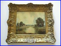 Antique Small Gem Impressionist Painting Landscape Vintage Country Home Signed