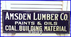 Antique Tin Sign Vintage Western Lumber Store Construction 1920s Paint Oil Coal