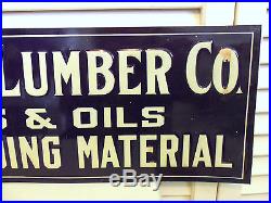 Antique Tin Sign Vintage Western Lumber Store Construction 1920s Paint Oil Coal