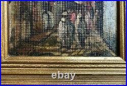 Antique/ Vintage Asian Original Oil Painting Figures With Artist Signed