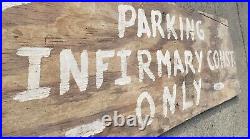 Antique Vintage Folk Art Painted Arrow Sign Parking Infirmary Const Only Gas Oil