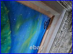 Antique Vintage Gesso Wood Frame Original Oil Painting Still Life Signed