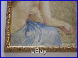 Antique Vintage Impressionist Painting Portrait Female Woman Nude Signed Ronyak