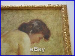 Antique Vintage Impressionist Painting Portrait Female Woman Nude Signed Ronyak