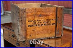 Antique Vintage Martin Senour Paint Varnish Wood Crate Box Advertising Sign