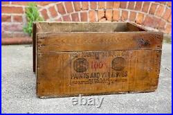 Antique Vintage Martin Senour Paint Varnish Wood Crate Box Advertising Sign