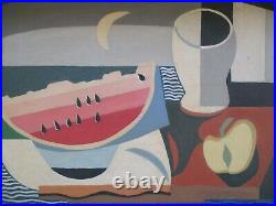 Antique Vintage Oil Painting Mystery Artist Cubist Cubism Abstract Expressionism