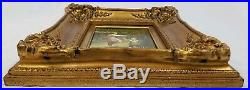 Antique Vintage Oil Painting boy pushing girl on swing Signed Framed