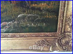 Antique Vintage Oil on Canvas Landscape Painting Signed Edward