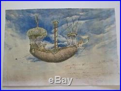 Antique Vintage Painting Study Nude Woman Boat Ship Iconic Mystery Signed Old