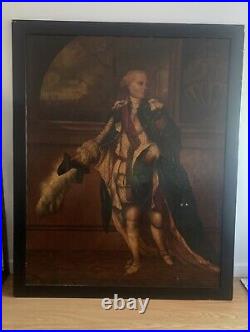 Antique Vintage Portrait Painting Oil On Canvas Signed Framed Art 70x50 Huge